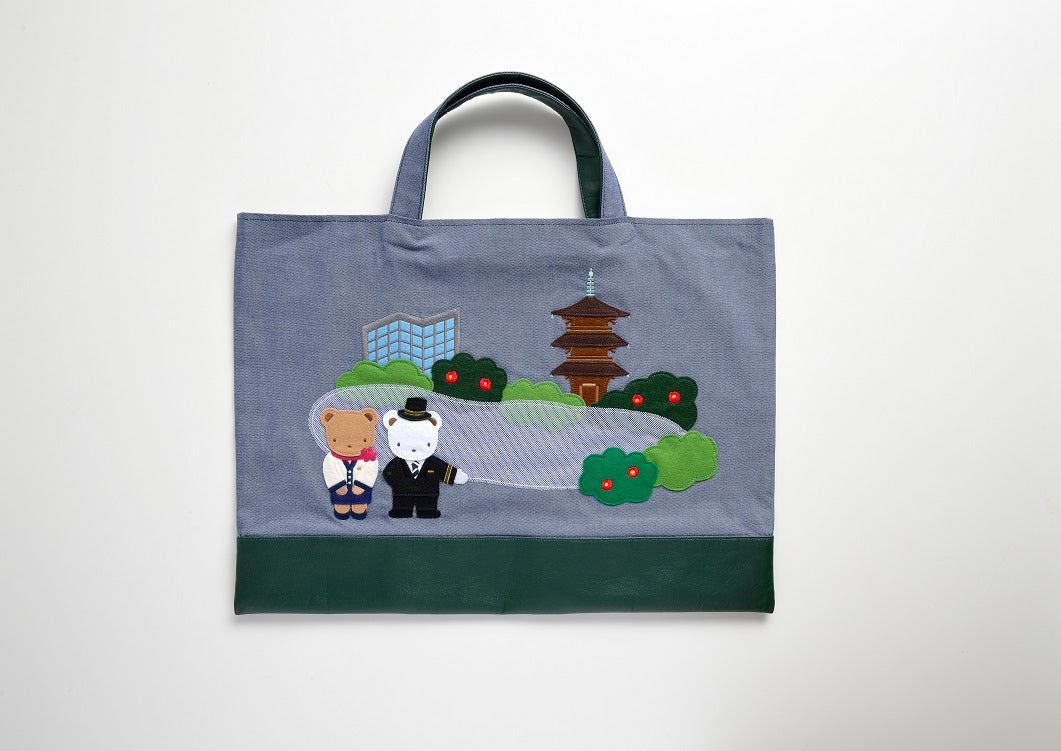 完売】familiar × ホテル椿山荘東京 オリジナルデザイン デニムバッグ