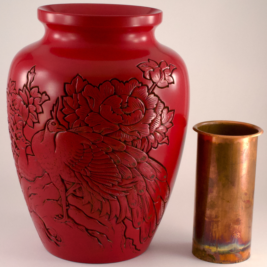 花瓶 村上堆朱（ついしゅ） 無形文化財 朱堂工藝店 川村信男 - いずみ