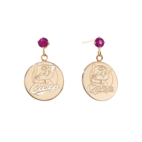 広島東洋カープ K10YGルビーピアス ＜カープ坊や＞: 野球｜【公式】J