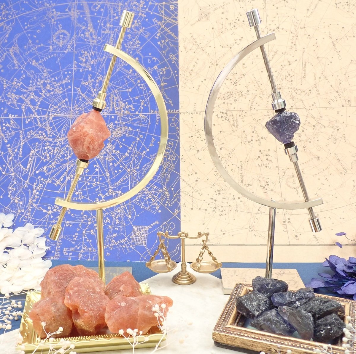 再入荷》鉱物標本スタンドとサンストーンorアイオライトの2点セット