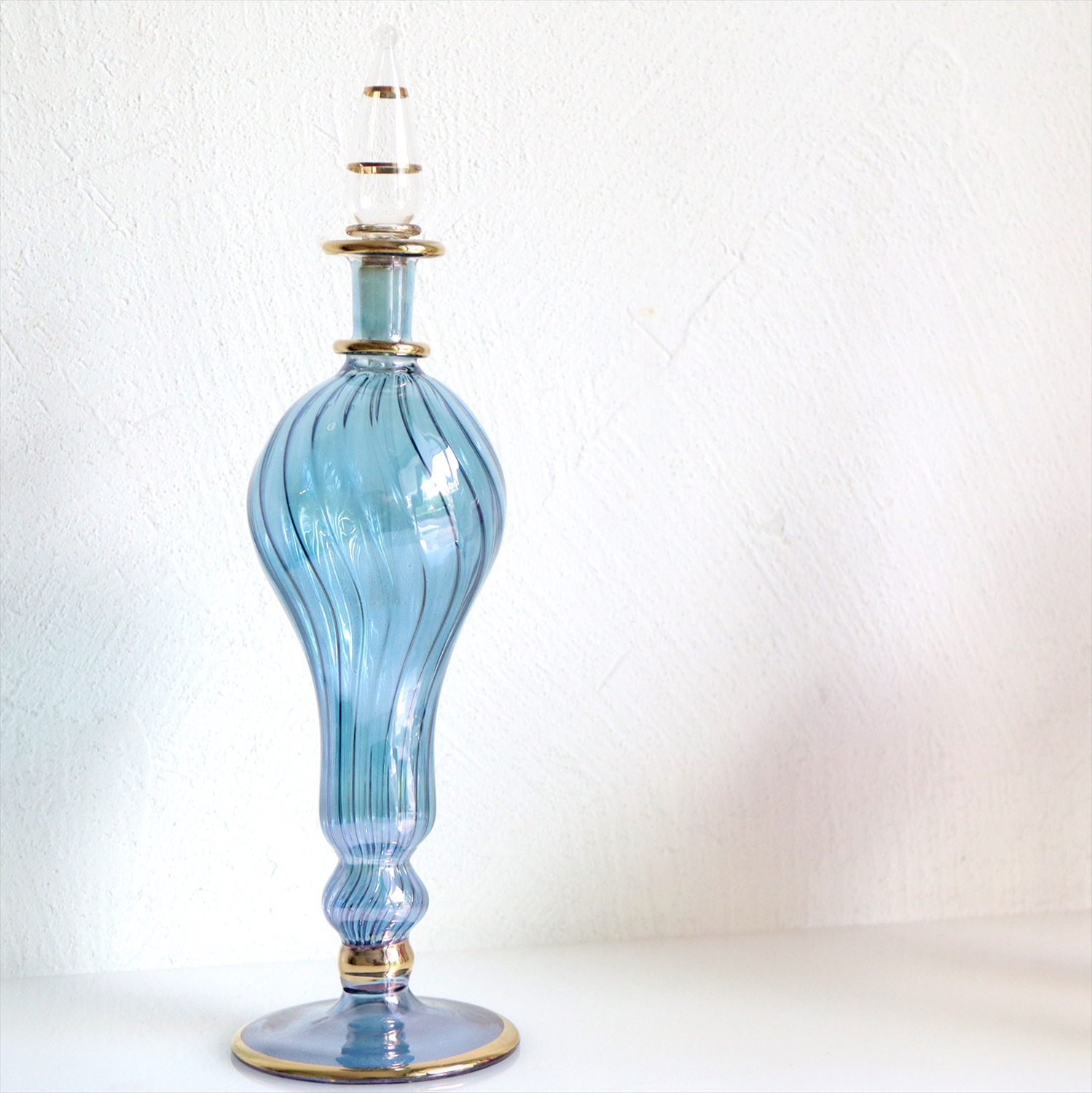 キリムスタイル / エジプト香水瓶 Egypt Purfume Bottles 22cm ブルー