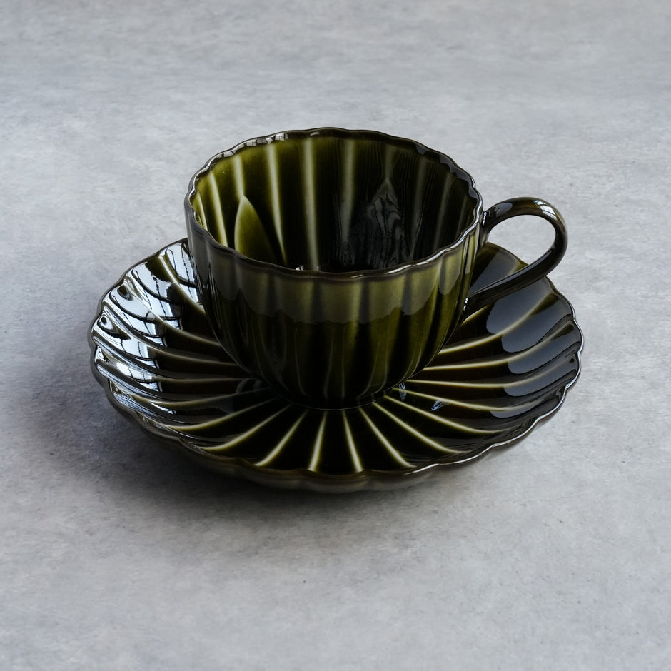 ぎやまん陶 コーヒーカップ＆ソーサー2客セット（ギフトBOX入り