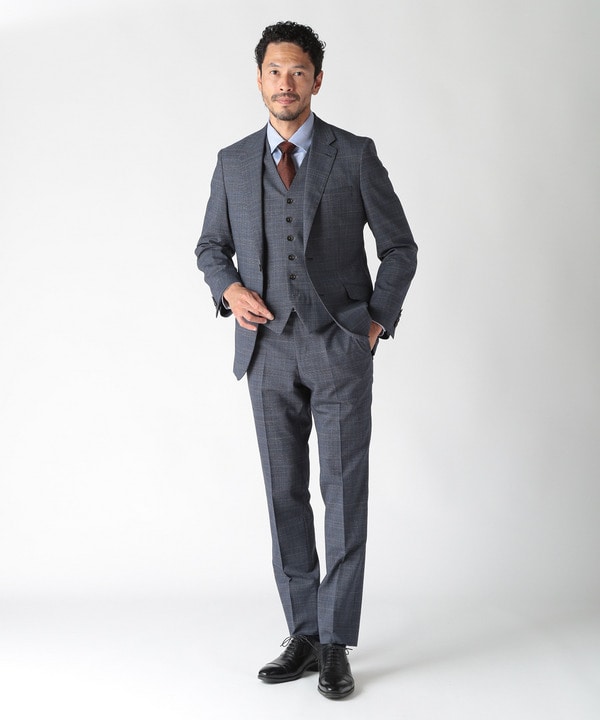 ウールメランジグレンチェックスーツ＜セットアップ＞｜メンズ