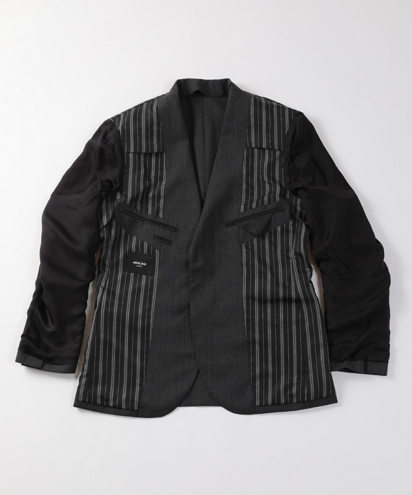 ヘリンボーンストライプスーツセットアップ｜メンズファッション通販