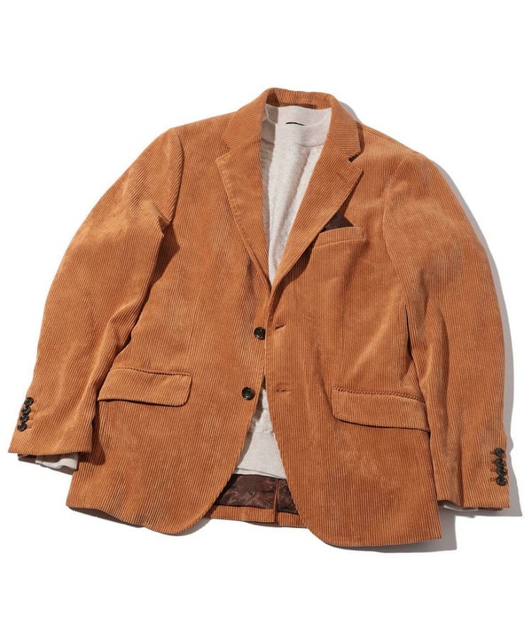 太畝ポリエステルコーデュロイテーラードジャケット＜セットアップ対応