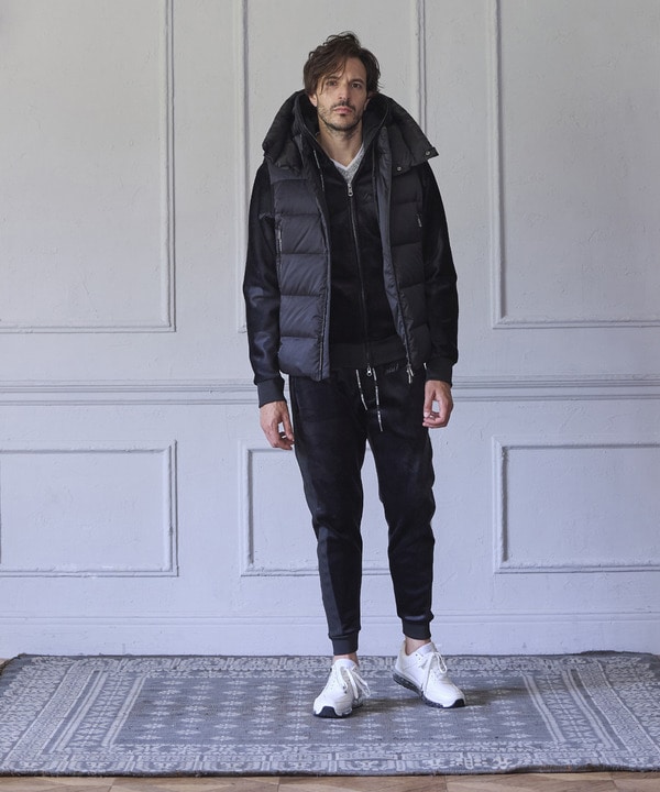 1PIU1UGUALE3 別注シャドーベルベットセットアップジップパーカー