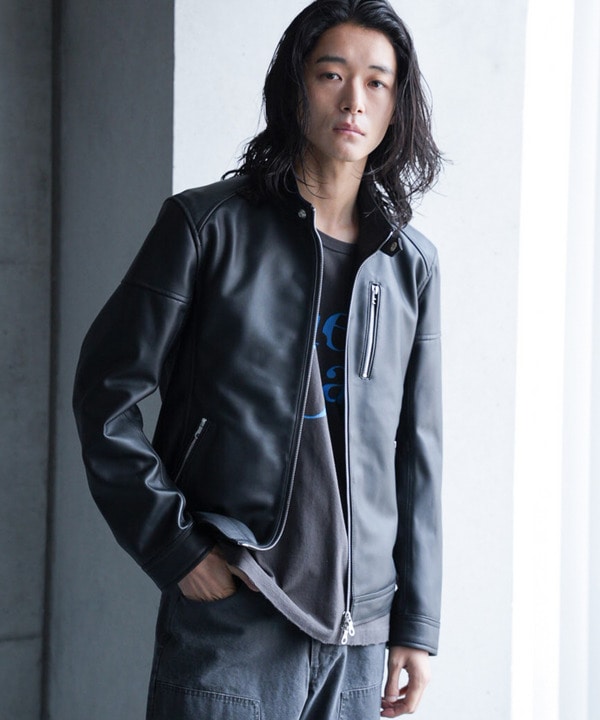 SHEEP LEATHER/シープレザー シングルライダースジャケット｜メンズ