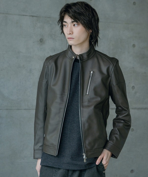 SHEEP LEATHER/シープレザー シングルライダースジャケット｜メンズ