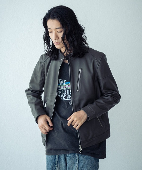 SHEEP LEATHER/シープレザー シングルライダースジャケット｜メンズ