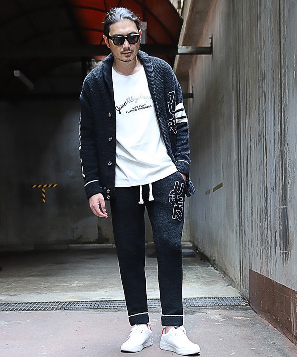 1PIU1UGUALE3 RELAX × JUST PLAY 】LOGO KNIT LONG PANTS