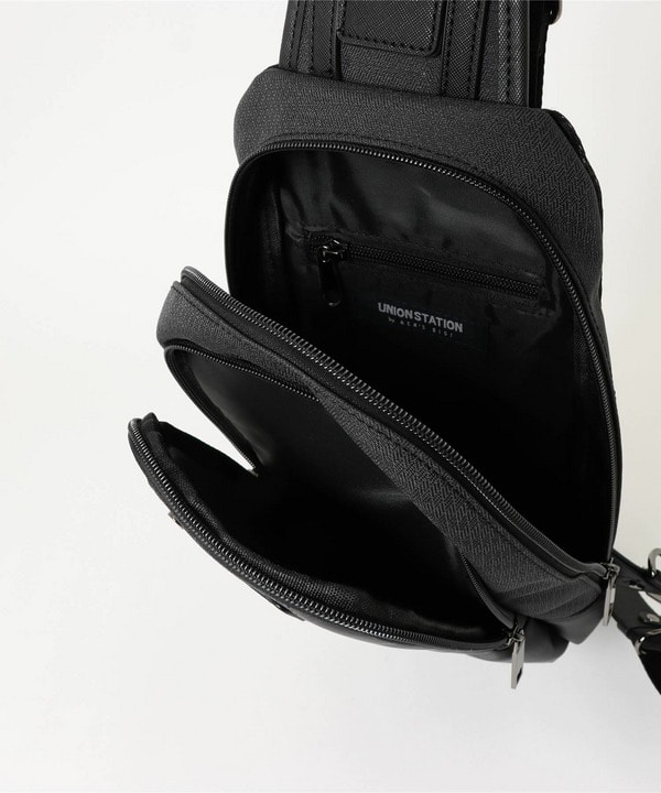 フェイクレザーカジュアルボディーバッグ｜メンズファッション通販