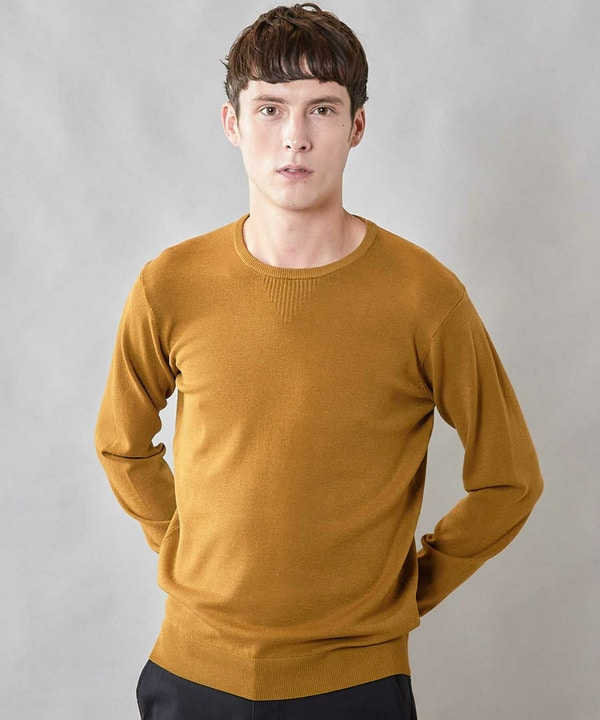 吸湿・発熱・保温】ウォッシャブル クルーネック ニット｜メンズ