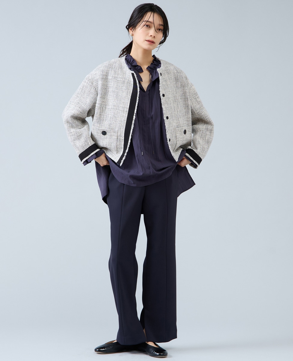 ノーカラーツイードジャケット｜Liesse（リエス）｜商品詳細