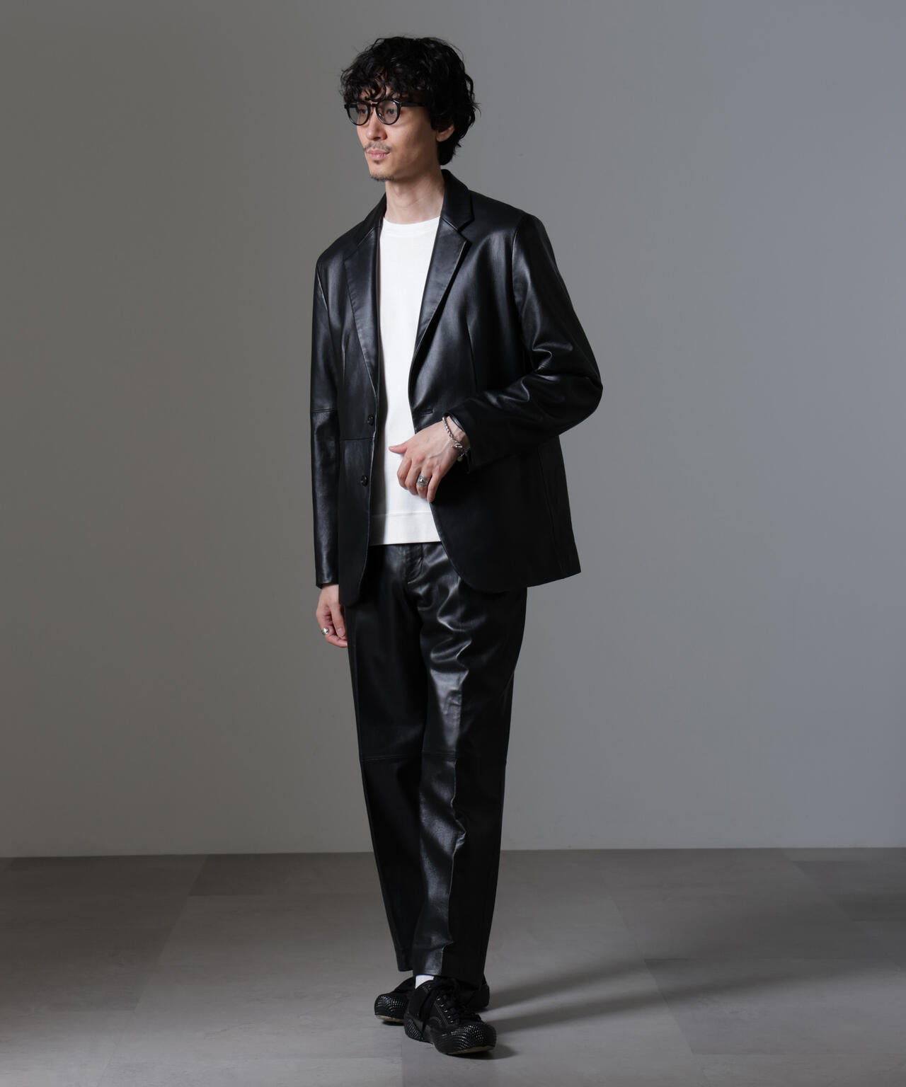レザー テーラード ジャケット (セットアップ可)