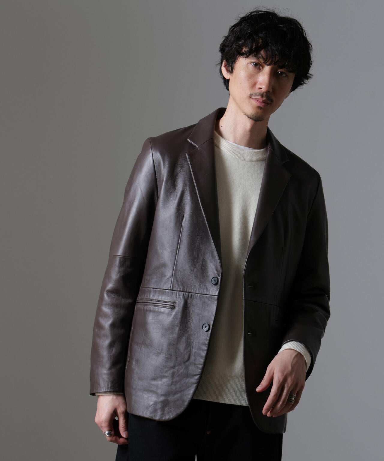 レザー テーラード ジャケット (セットアップ可)