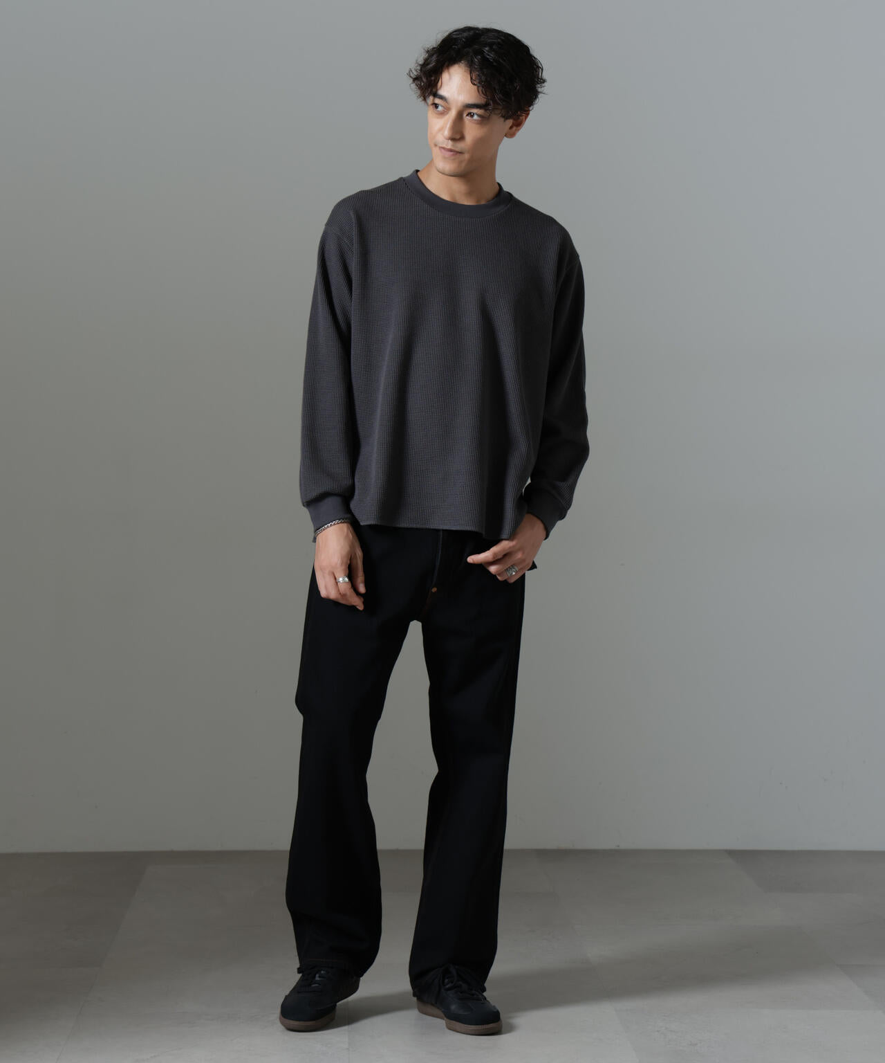 テクノ ワッフル ロングスリーブ Tシャツ