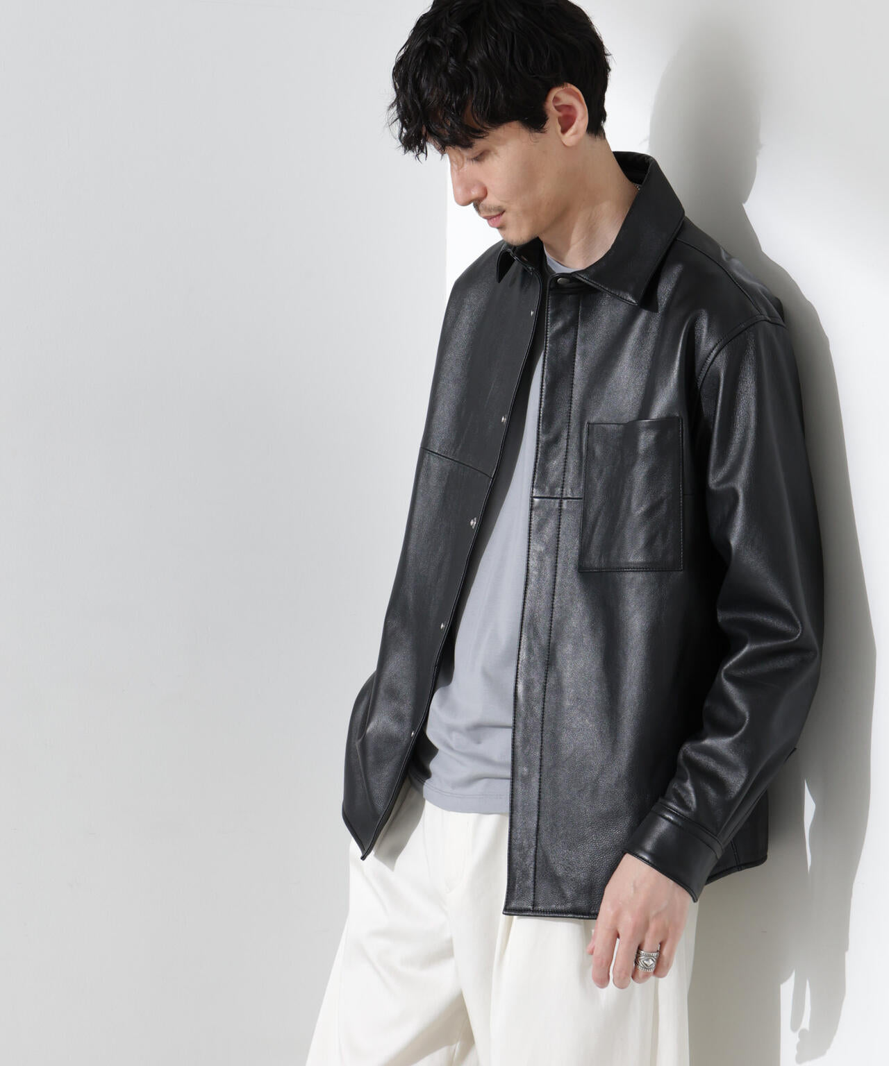 ライトラムナッパシャツジャケット