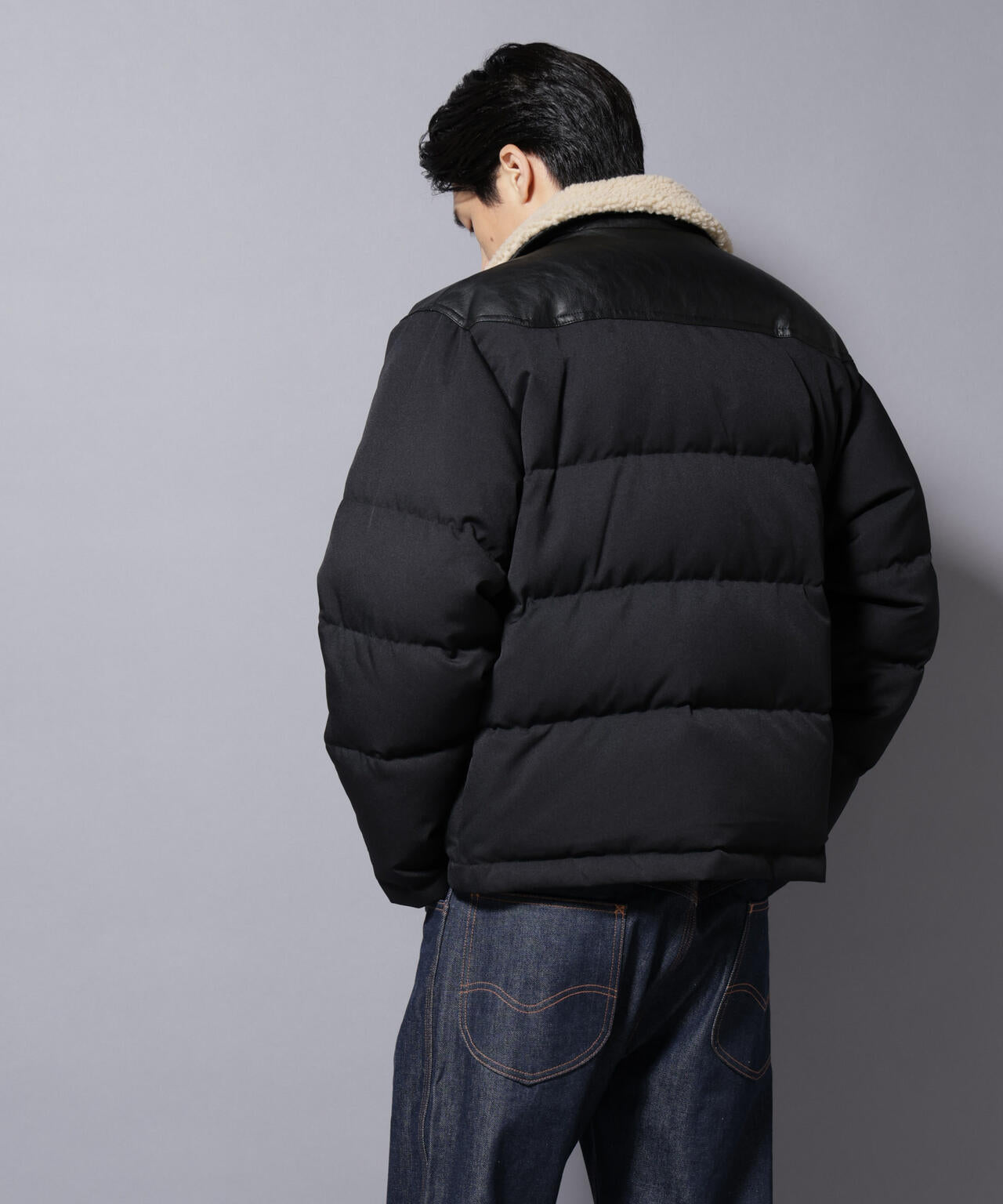 西川ダウン(R)」ボアカラーサージショートダウン