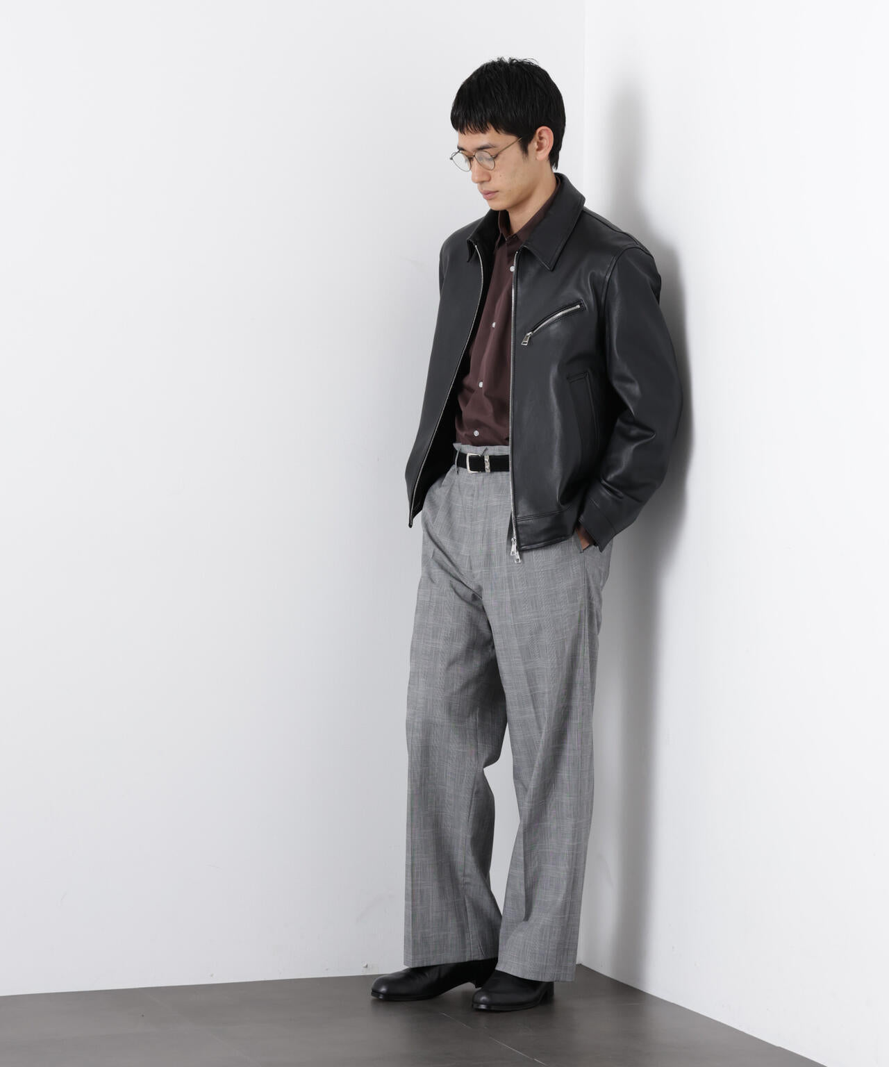 ラムナッパレザーライダースジャケット