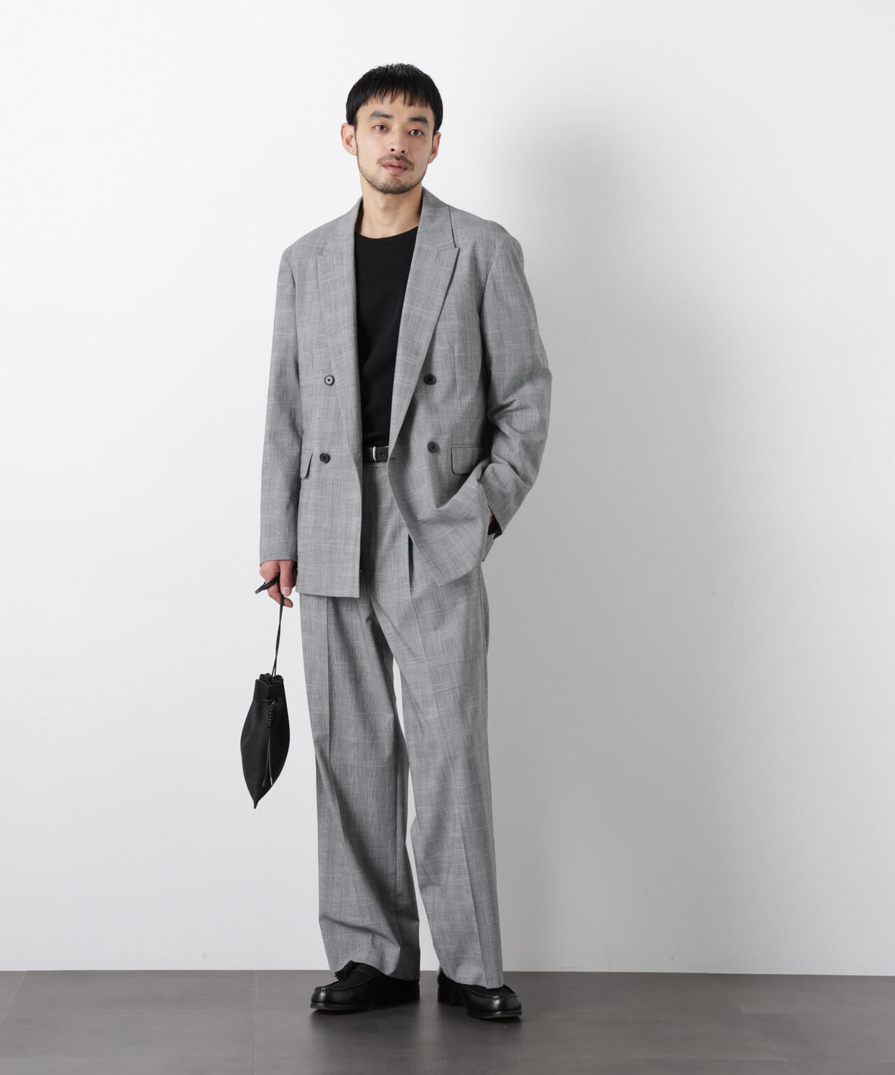 グレンチェックダブルブレストジャケット（セットアップ可）