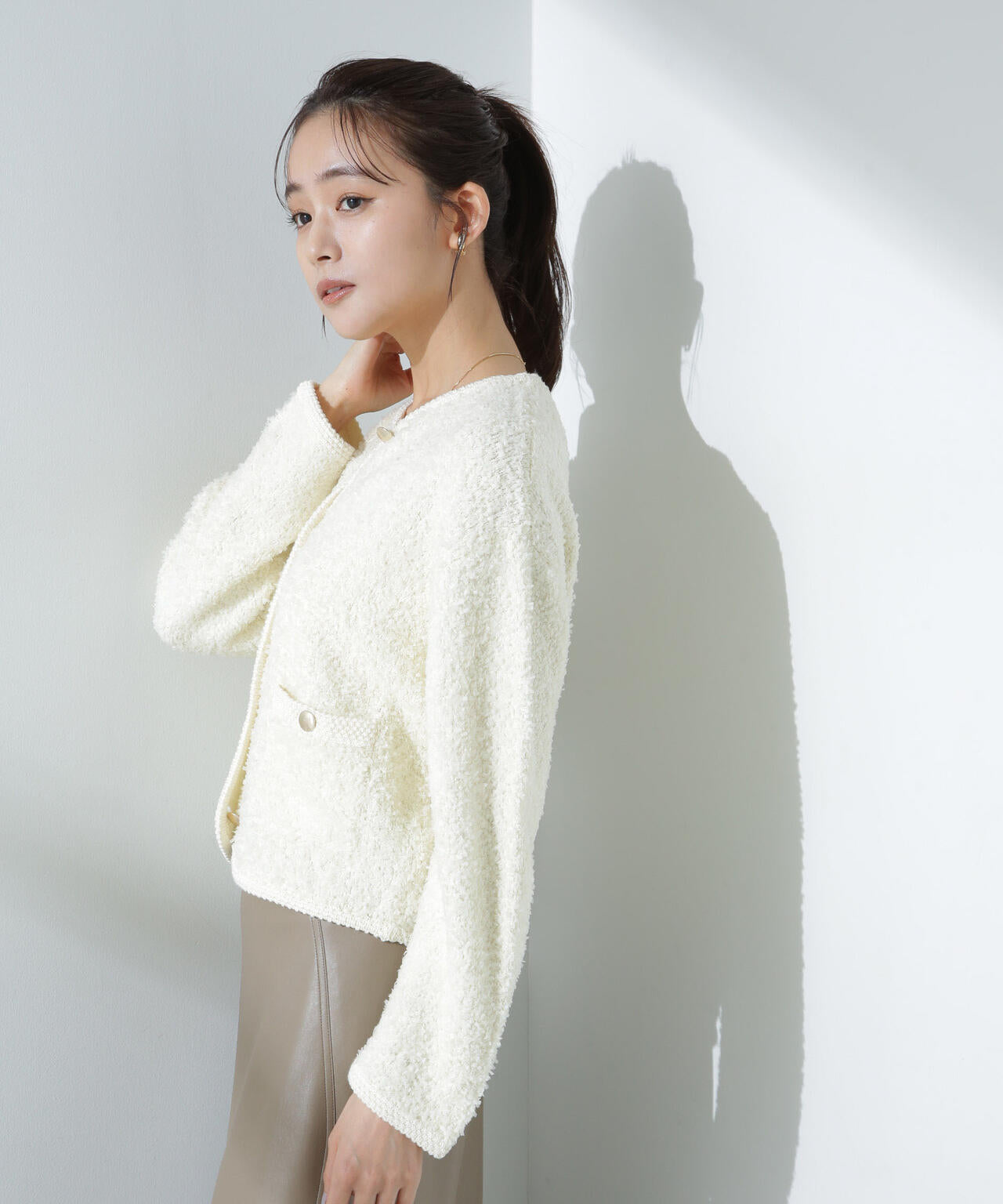 リボンヤーン ニット ジャケット