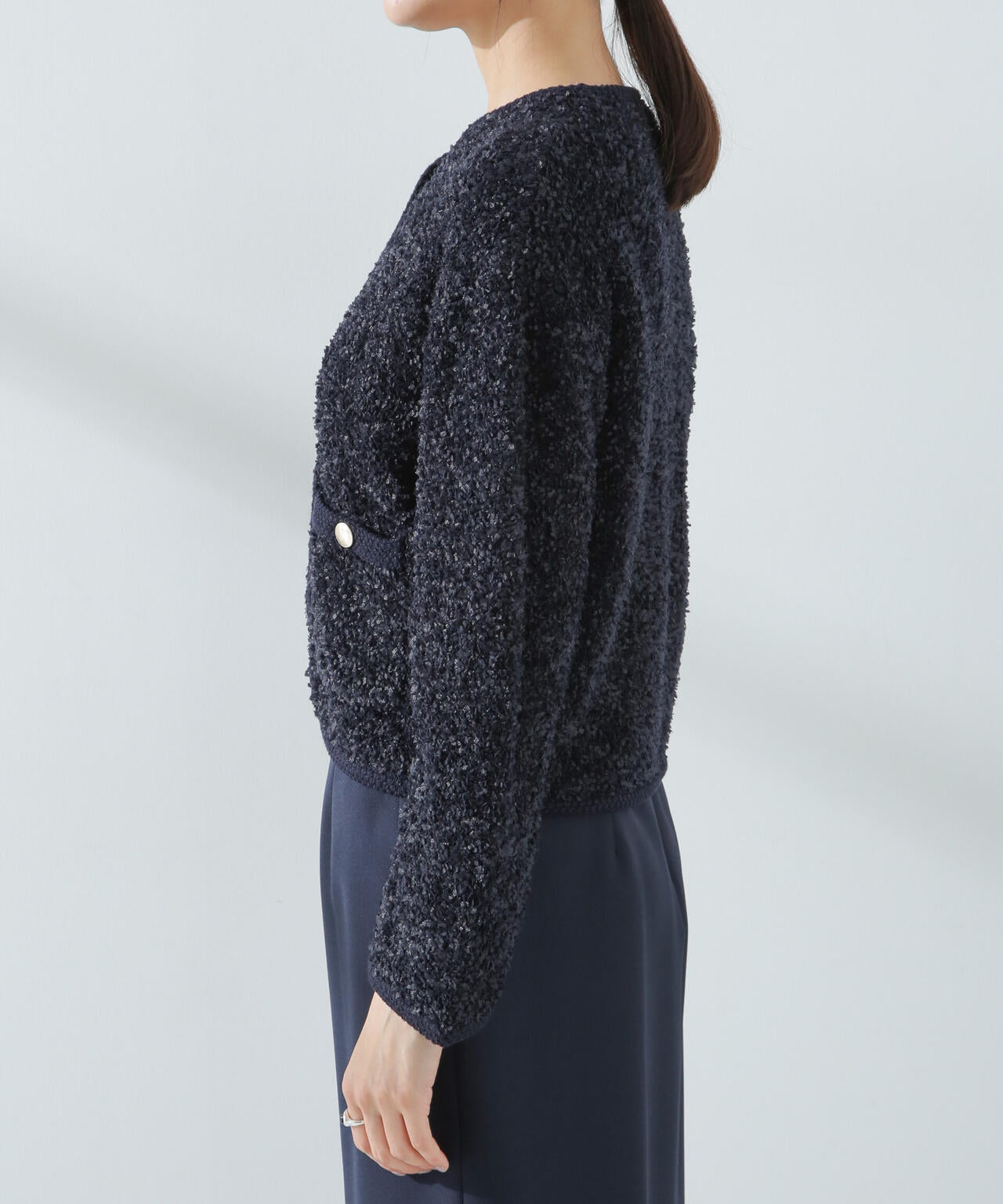 リボンヤーン ニット ジャケット