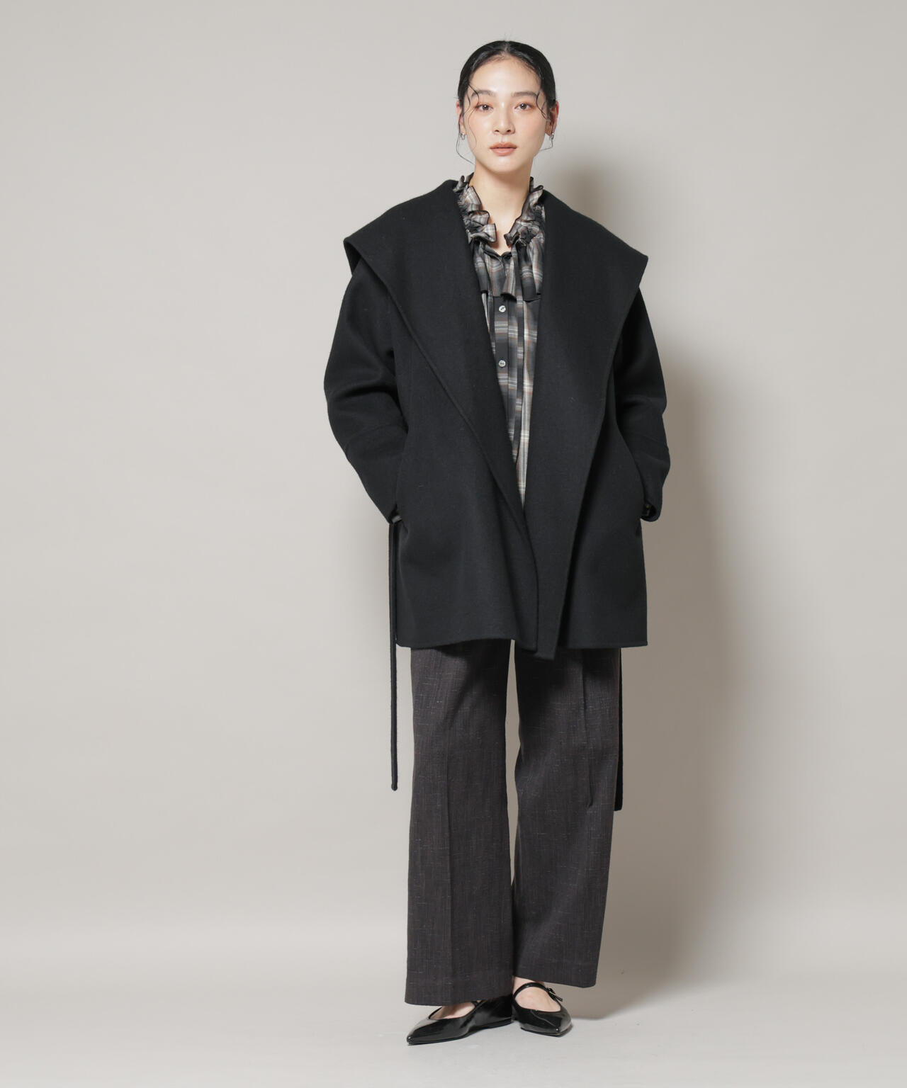 SUPER110blend リバー ショール ミディコート