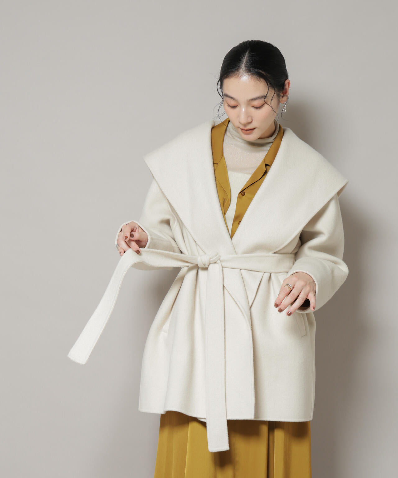 SUPER110blend リバー ショール ミディコート