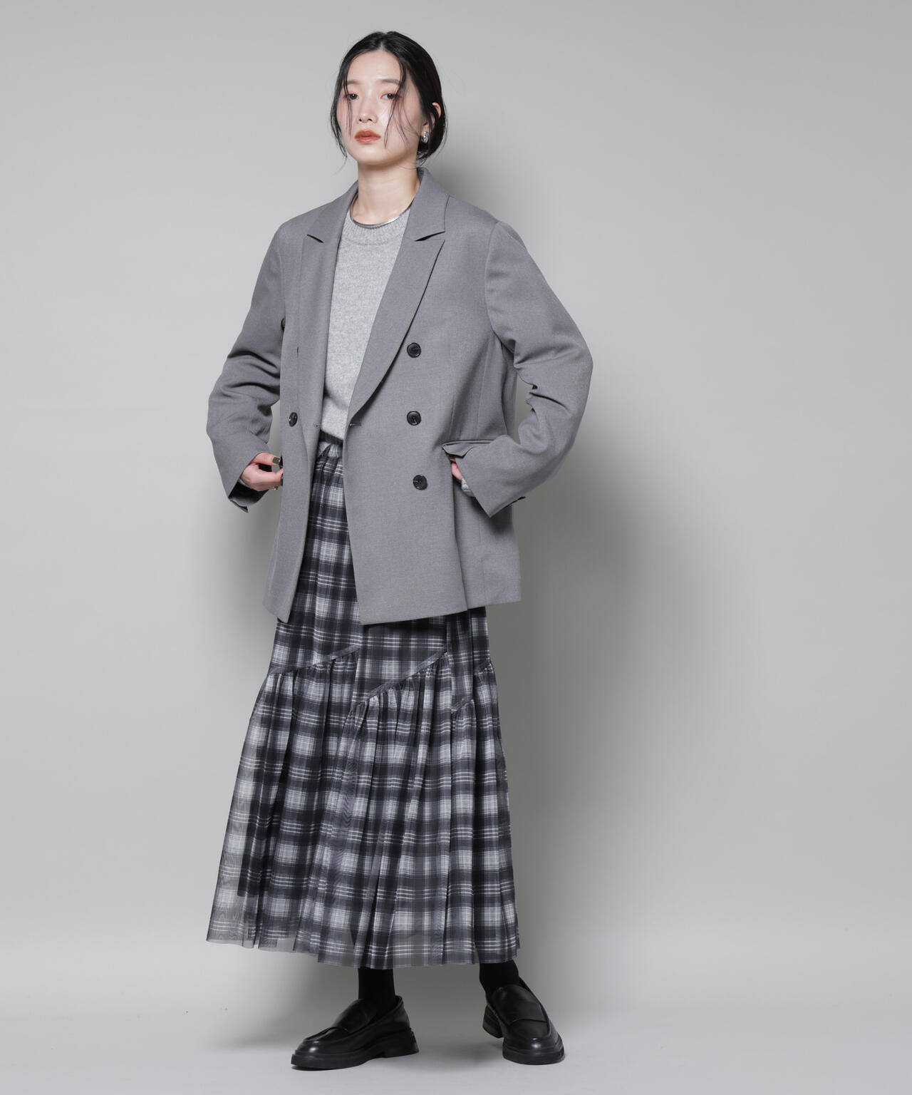 ストレッチ サージ ダブル ジャケット ( セットアップ 可 )