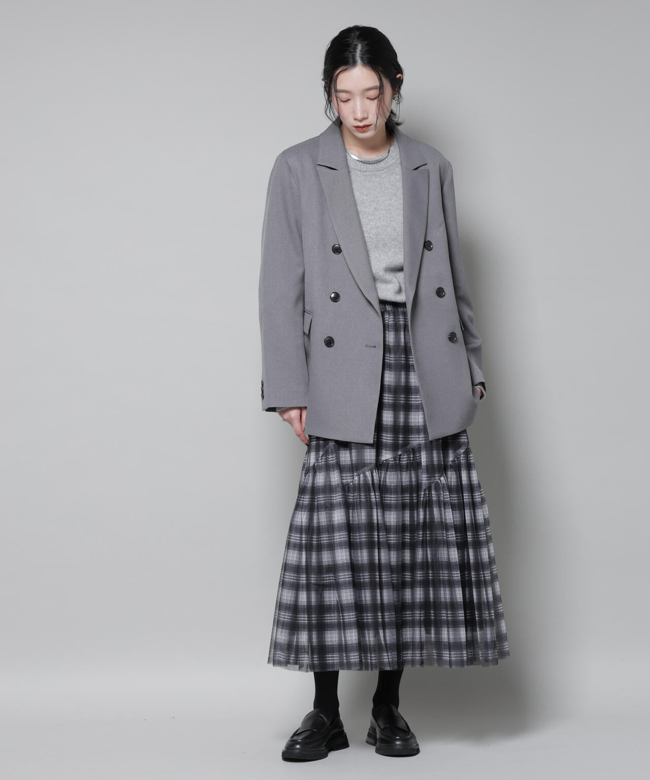 ストレッチ サージ ダブル ジャケット ( セットアップ 可 )