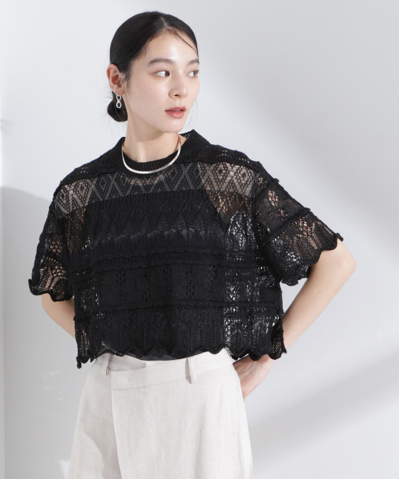 ODAKHA / crazy lace short knit