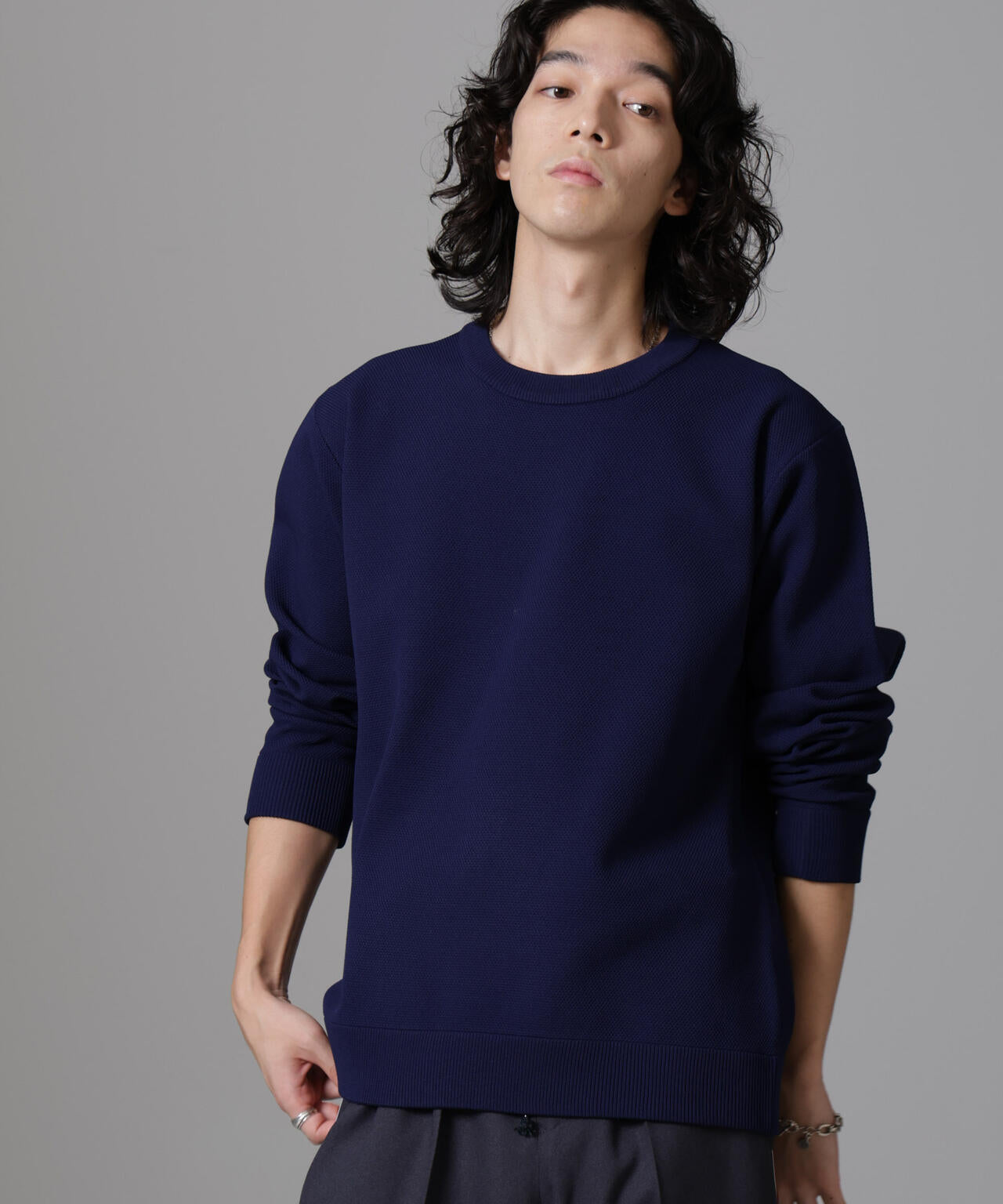 テック 鹿の子 ニット プルオーバー