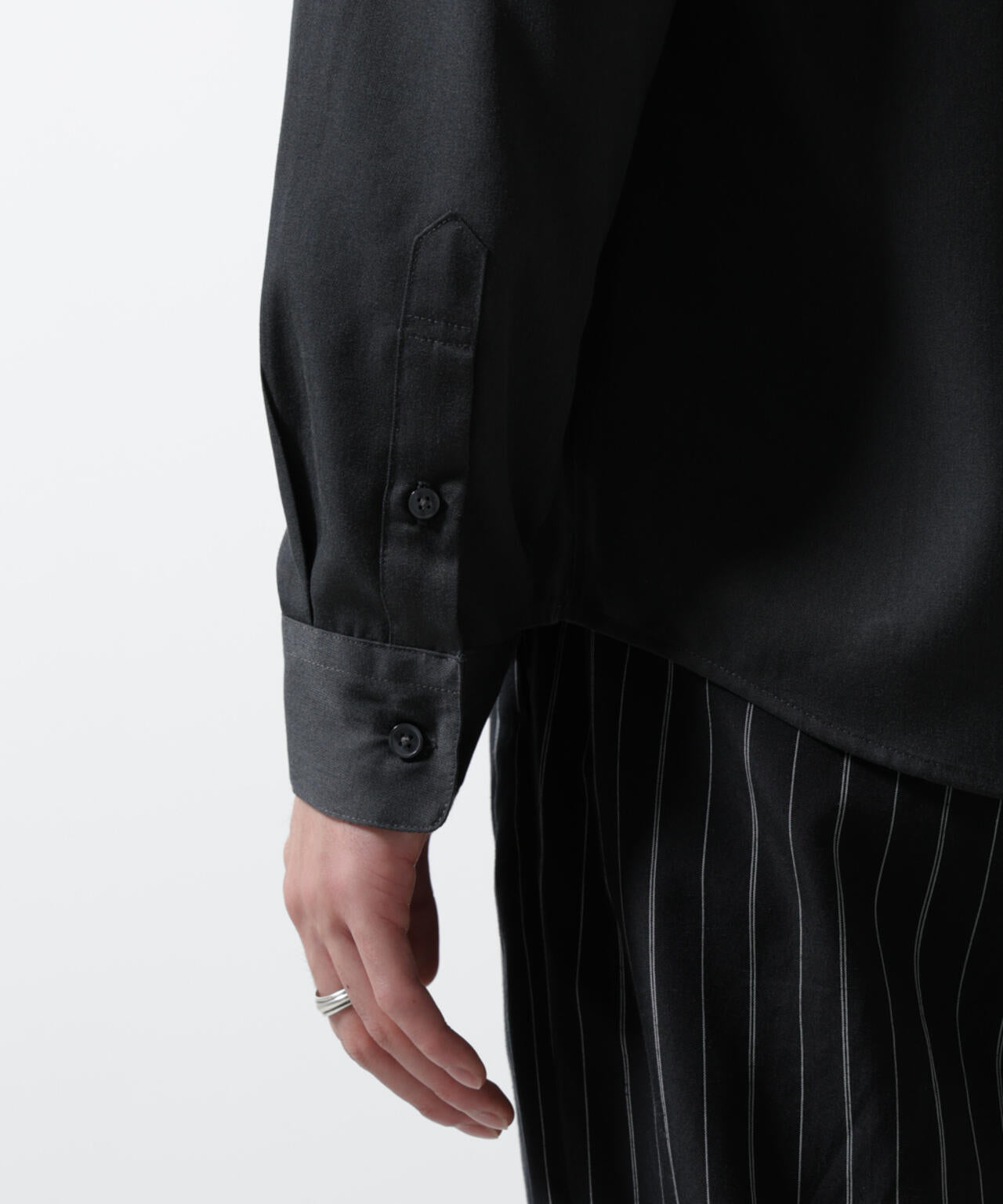 スタンダードバンドカラーシャツ/長袖