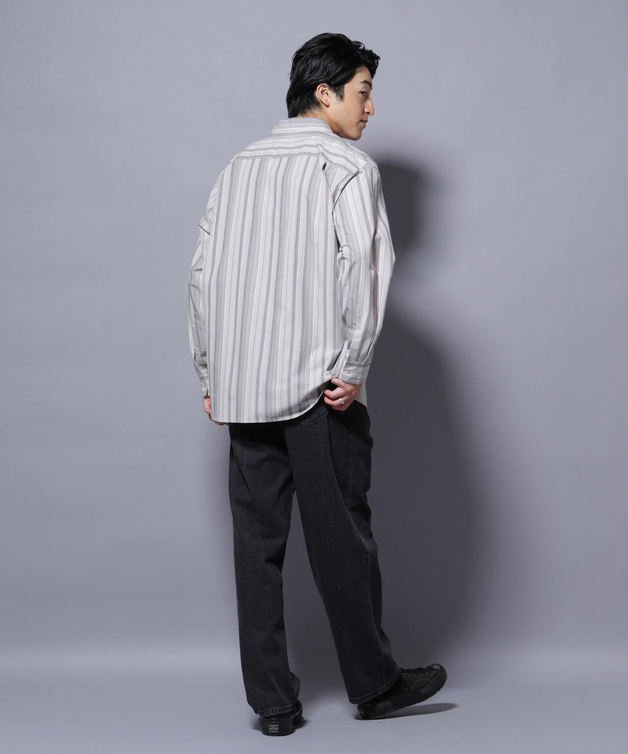 ランダムストライプシャツ 長袖