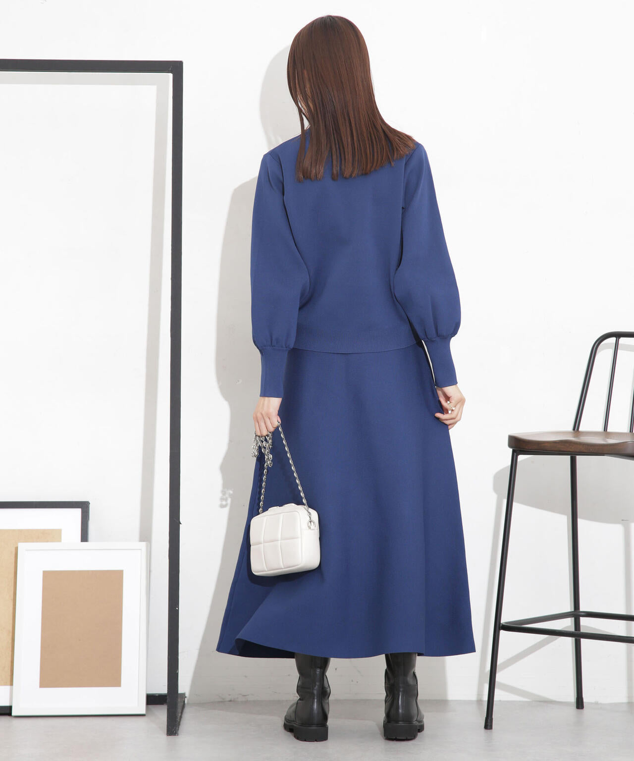 総針 ニット フレアスカート ( セットアップ 可）