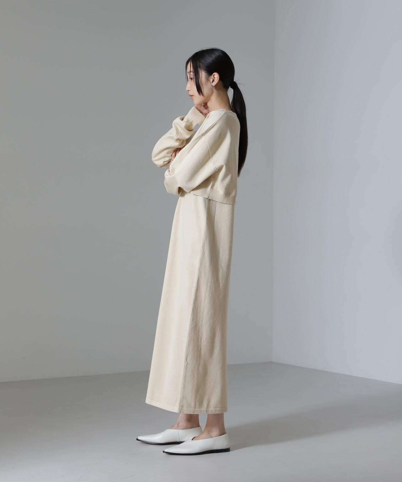 クロップド ニット セット ワンピース