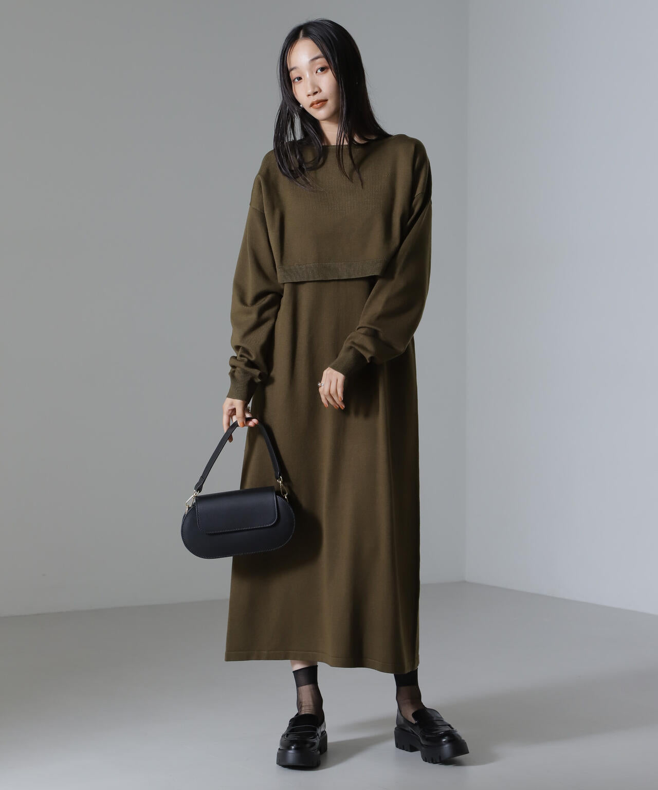 クロップド ニット セット ワンピース