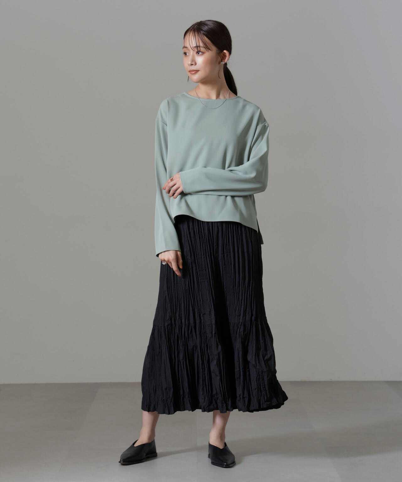 バック Vネック プルオーバー ブラウス ( セットアップ 可)