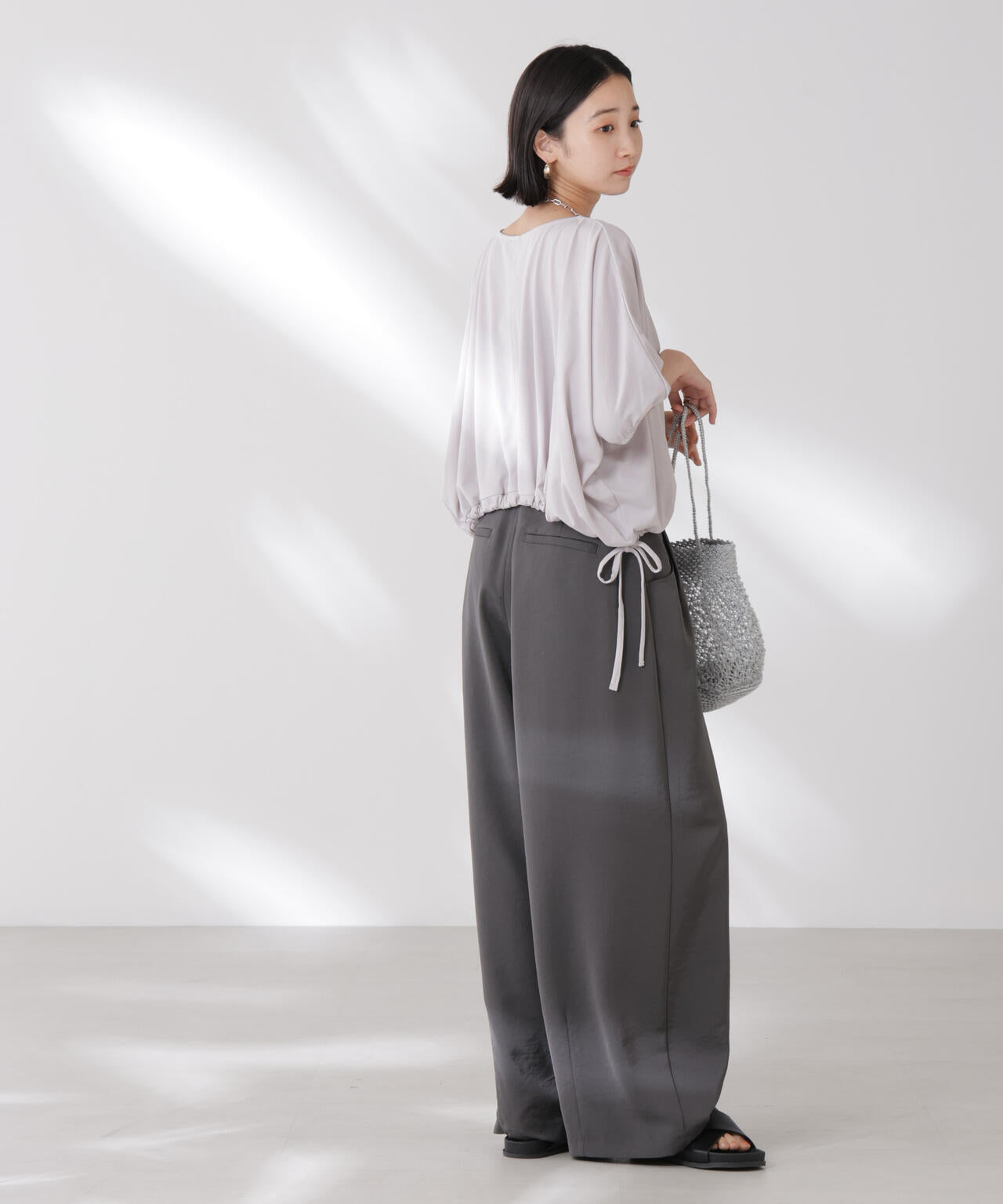 吸水速乾 抗菌 防臭 クロップド ドロスト トップス