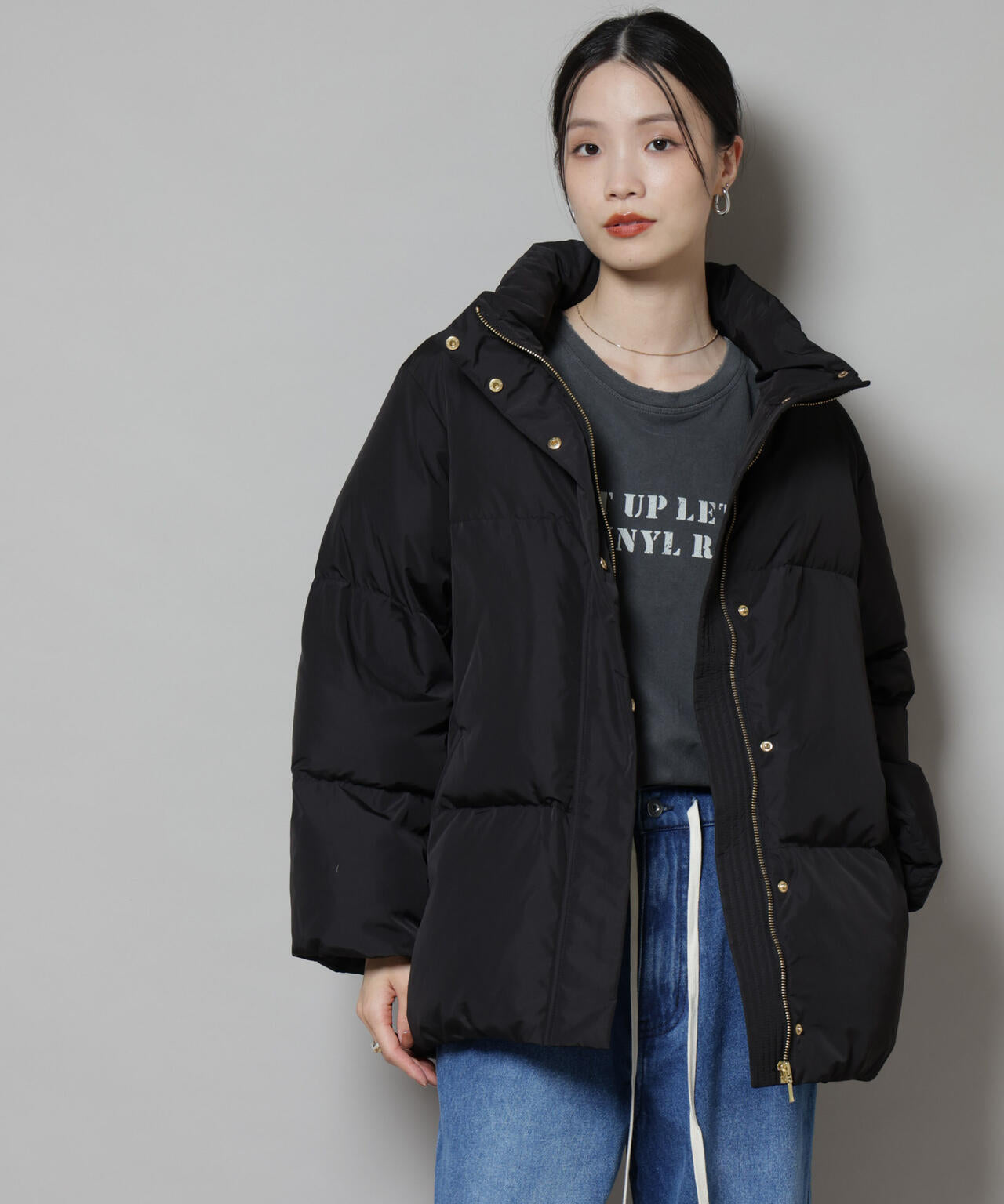 撥水加工 フード ショート ダウン コート