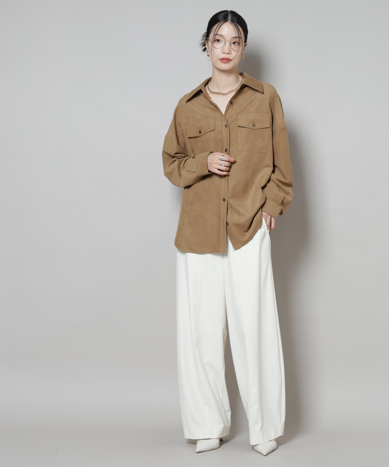 フェイクスエード シャツ ( セットアップ 可 )