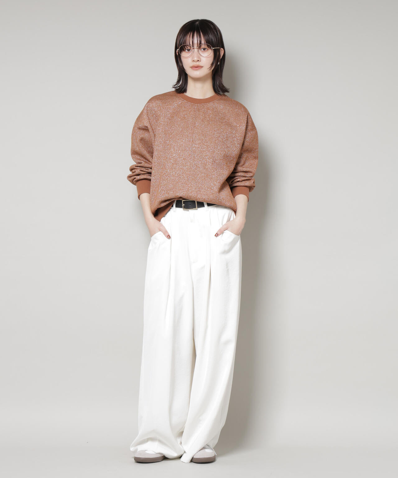 ラメ 裏毛 トップス