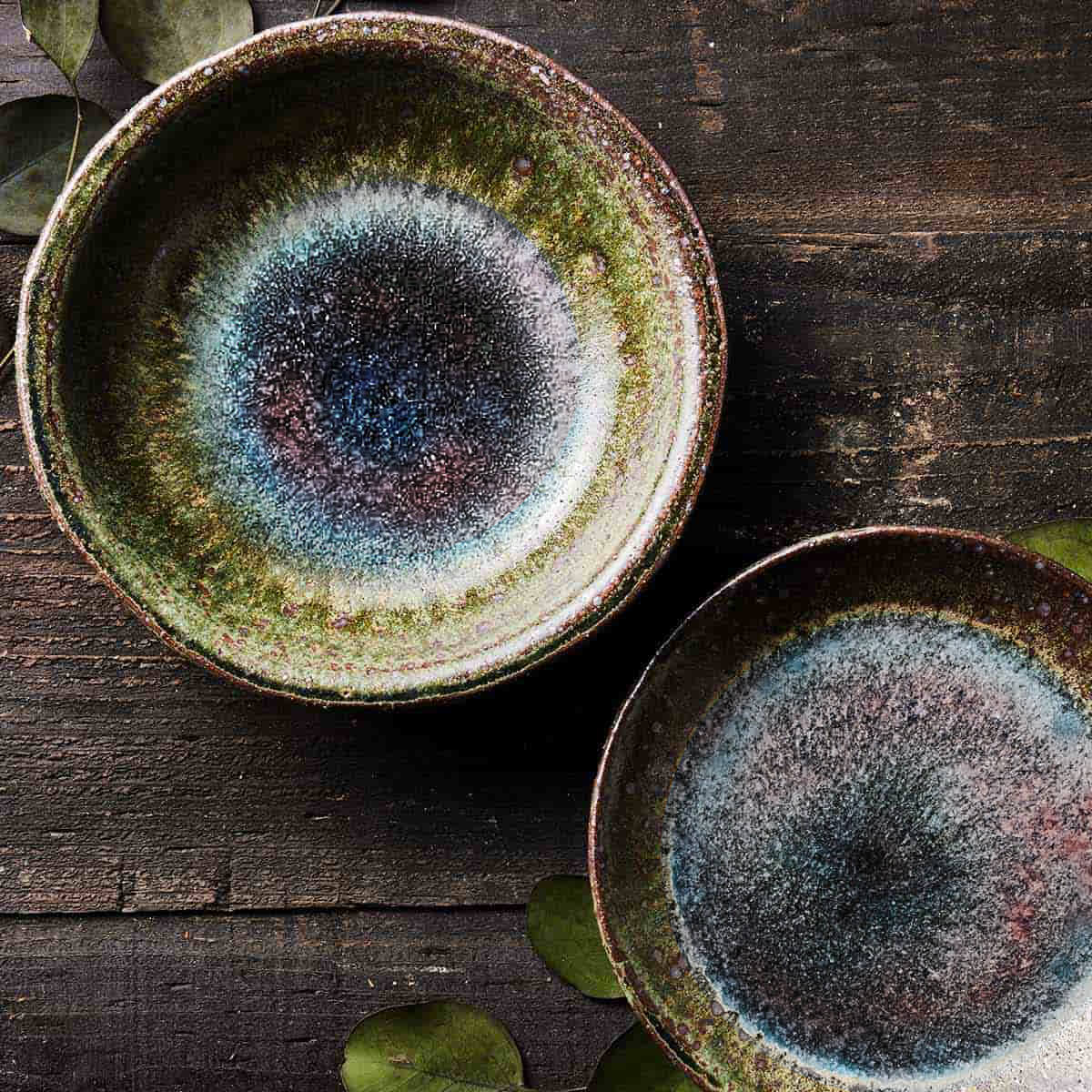 凍てつく大地の結晶 霜柱（しもばしら）平皿 φ18.8cm｜信楽四季彩陶