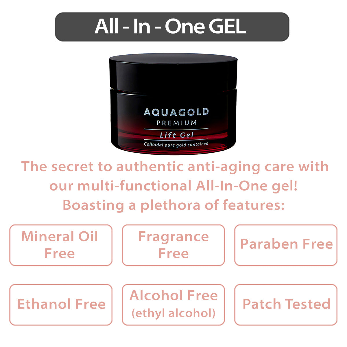 PhitenSG AquaGold Premium Lift Gel | Anti-Aging, Hydrating, Skin