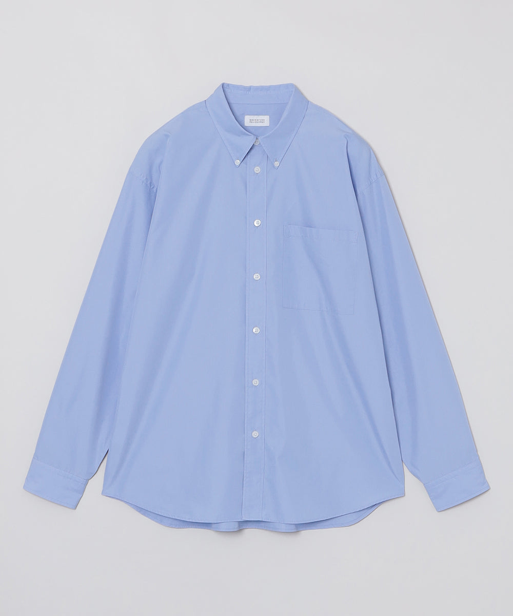 オーバーサイズ 長袖ボタンダウンシャツ 無地/ストライプ(トップス