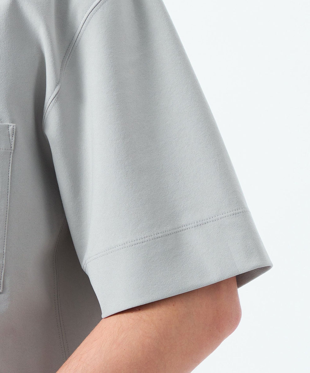 ドライフラットストレッチ クルーネック五分袖ポケT(トップス