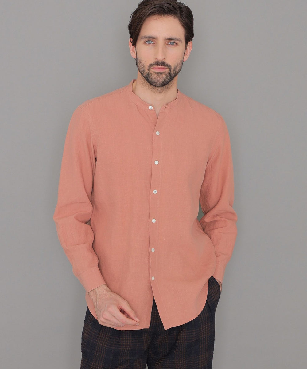 LEON掲載】高密度リネンバンドカラーシャツ(トップス)｜MACKINTOSH