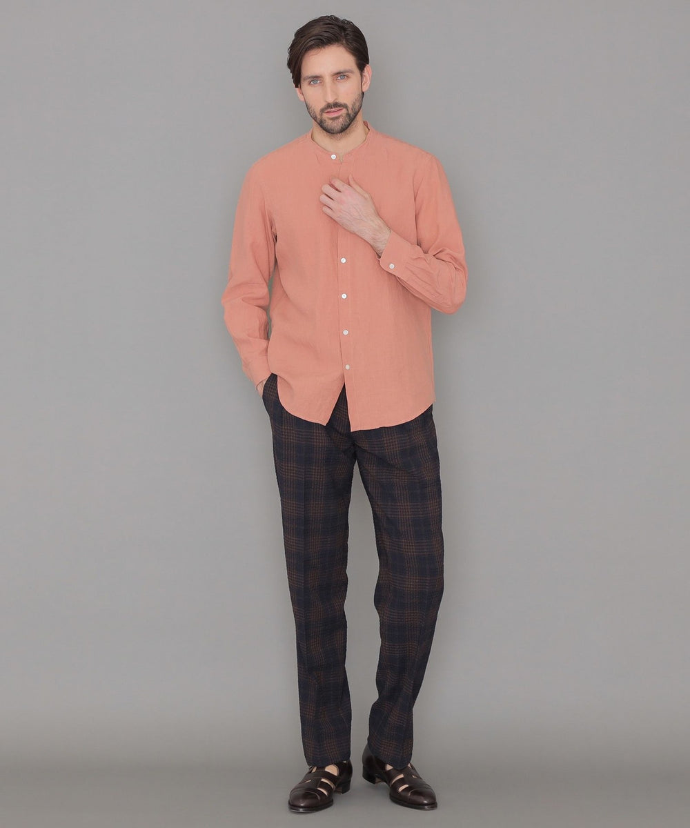 LEON掲載】高密度リネンバンドカラーシャツ(トップス)｜MACKINTOSH