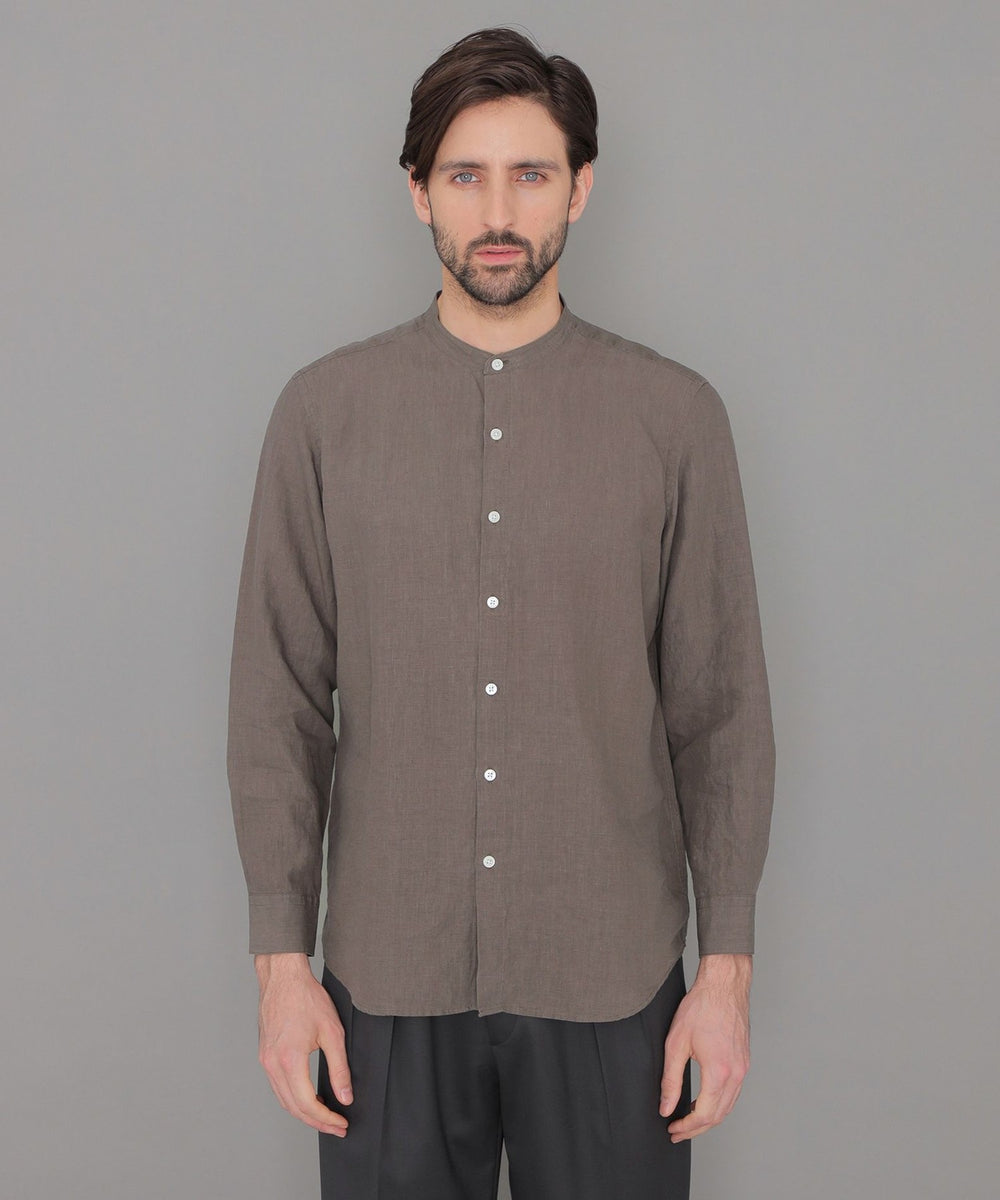 LEON掲載】高密度リネンバンドカラーシャツ(トップス)｜MACKINTOSH