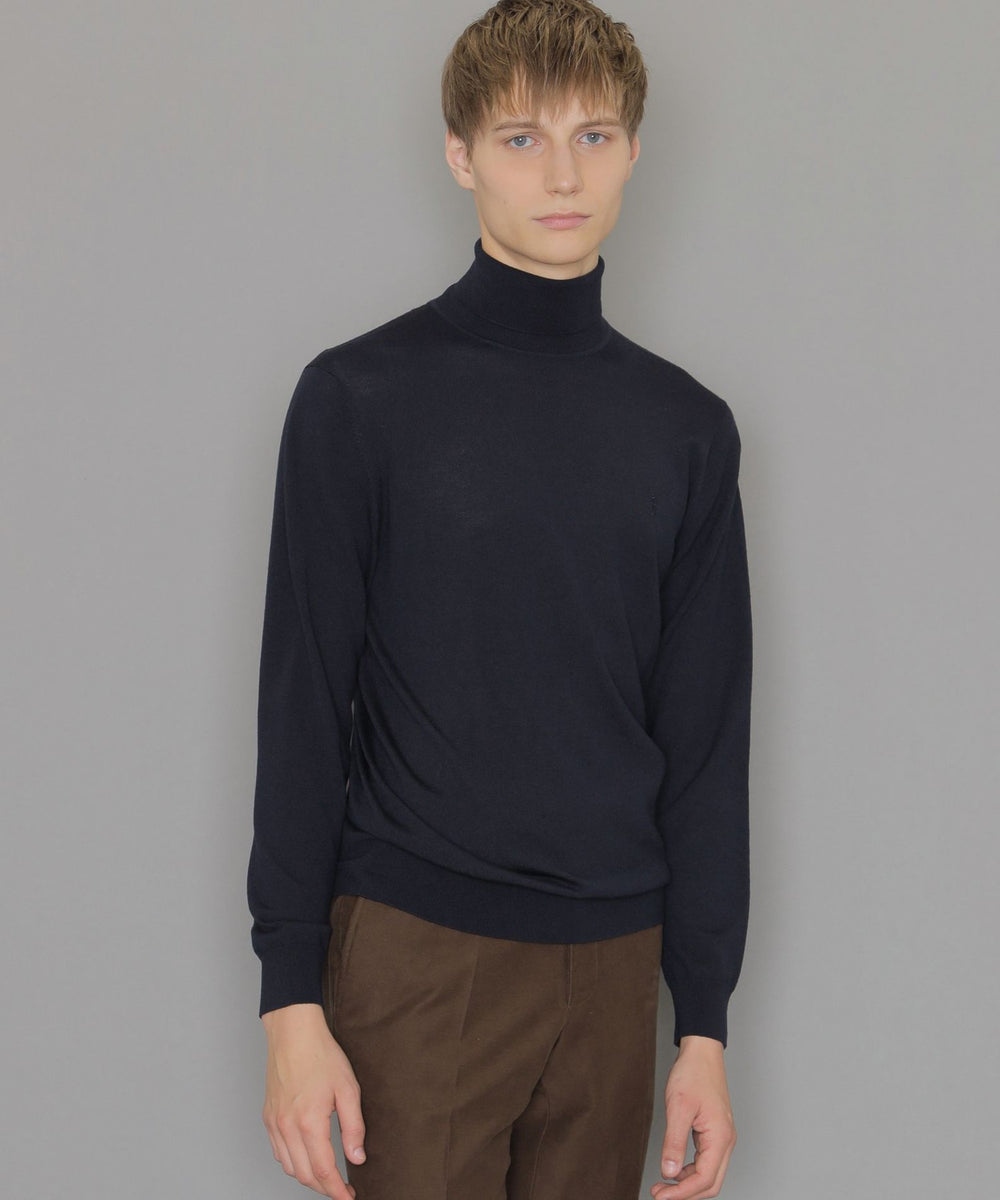 LEON掲載】14ゲージウォッシャブルウールタートルネックニット